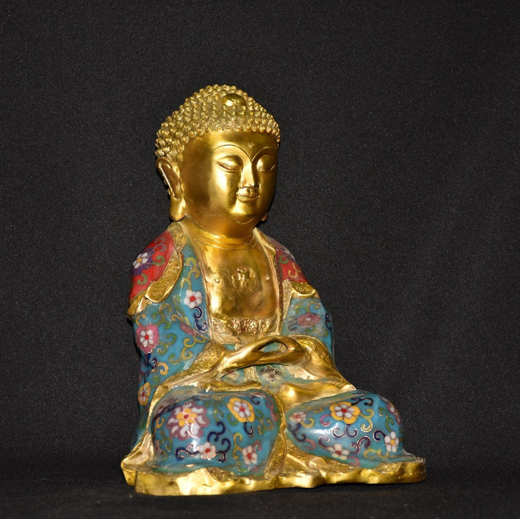 Pure copper cloisonn é Buddha statue ornament