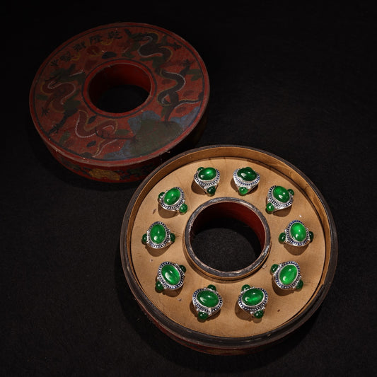 A box of Chinese antique rings