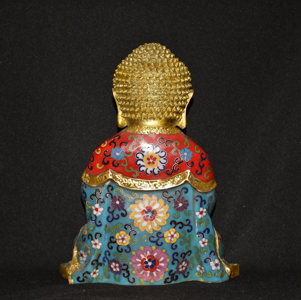 Pure copper cloisonn é Buddha statue ornament