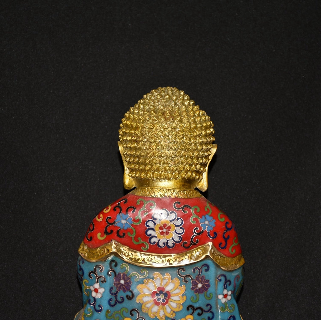 Pure copper cloisonn é Buddha statue ornament