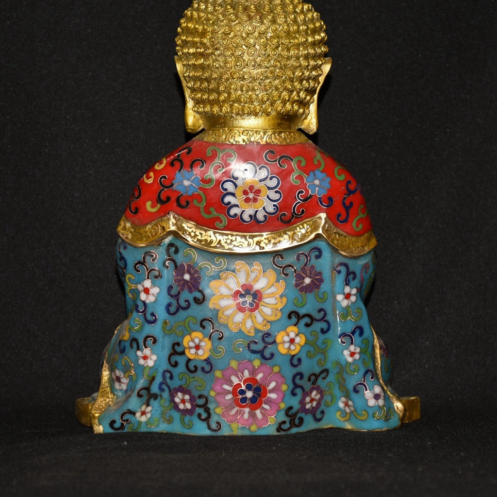 Pure copper cloisonn é Buddha statue ornament