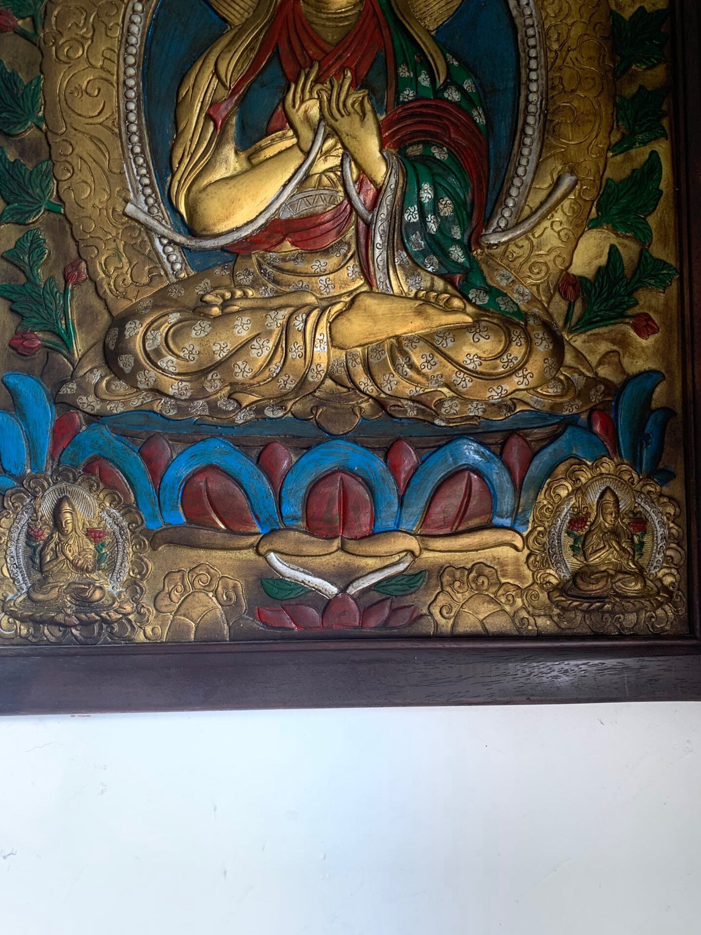 Chinese antique pure copper Tibetan Buddhist Tsongkhapa thangka