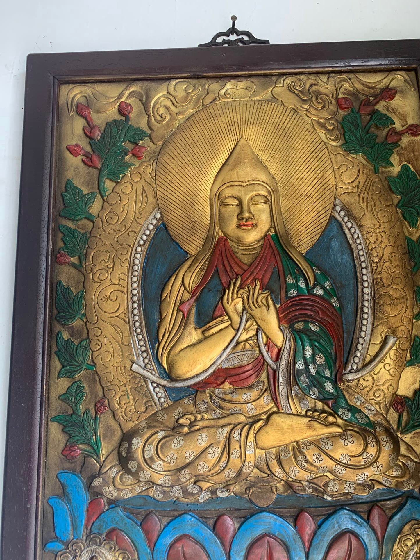 Chinese antique pure copper Tibetan Buddhist Tsongkhapa thangka