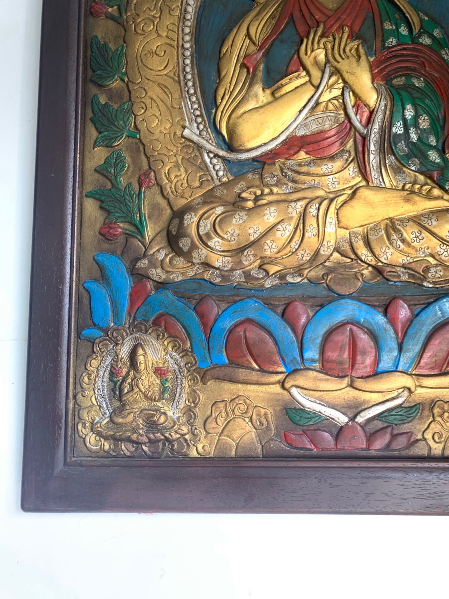 Chinese antique pure copper Tibetan Buddhist Tsongkhapa thangka