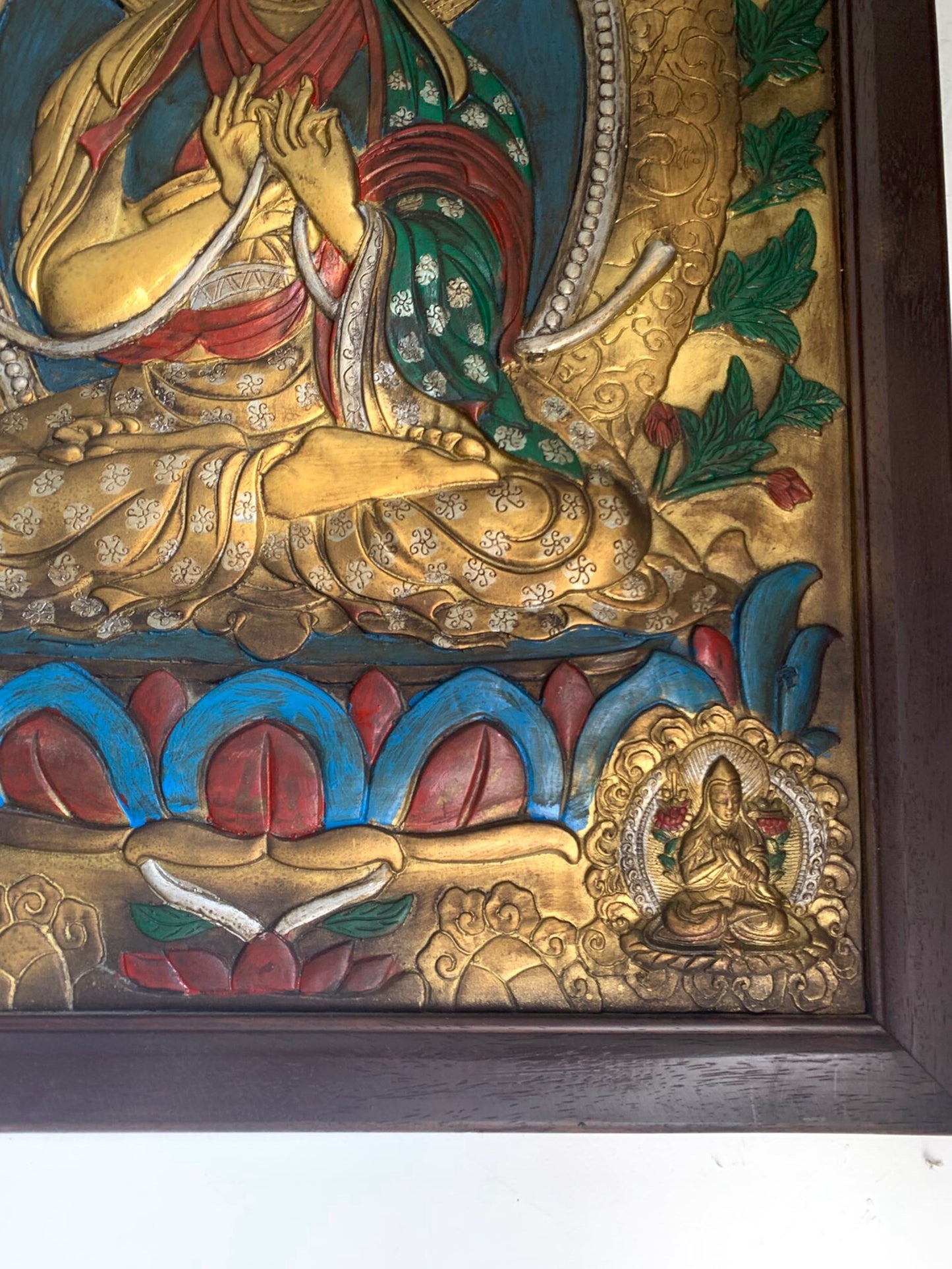 Chinese antique pure copper Tibetan Buddhist Tsongkhapa thangka