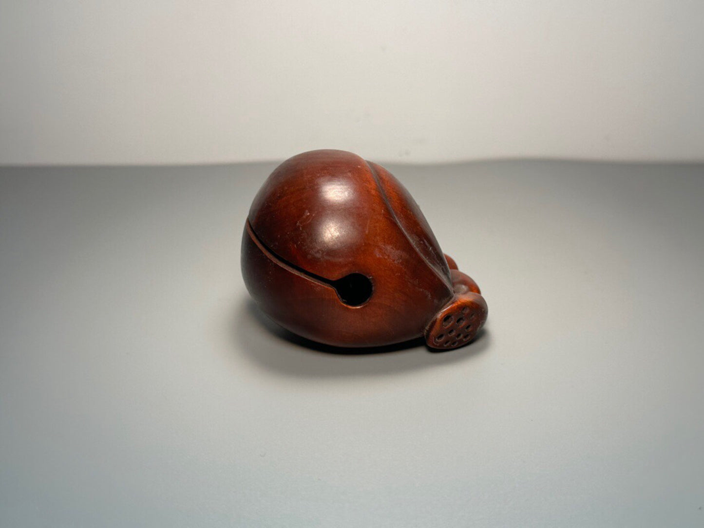 Chinese antique boxwood carving with lotus root and wooden fish