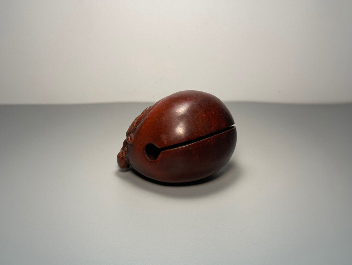 Chinese antique boxwood carving with lotus root and wooden fish