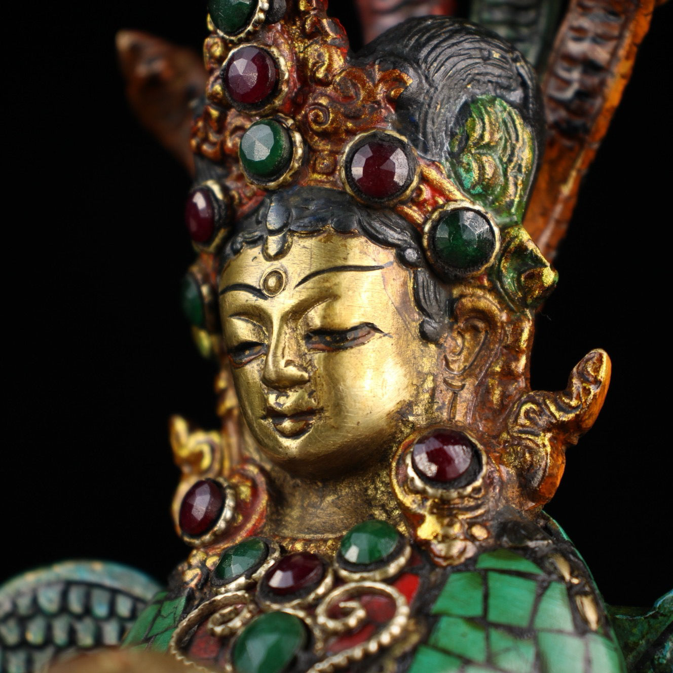 Chinese antique pure copper Bodhisattva statue
