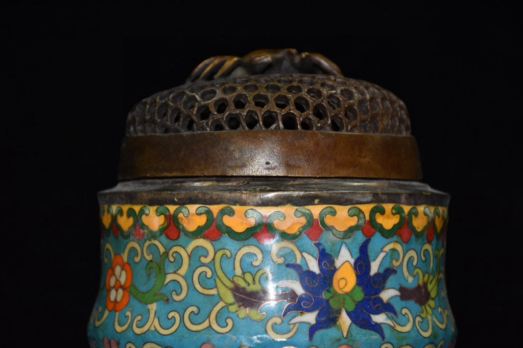 Pure copper cloisonne incense burner ornament