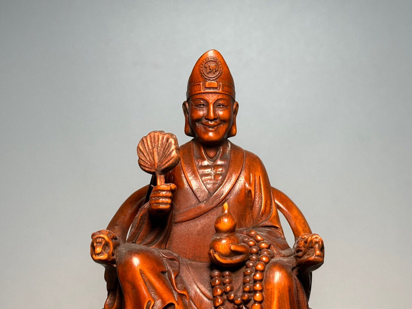 Chinese antique boxwood carving of Jigong Living Buddha