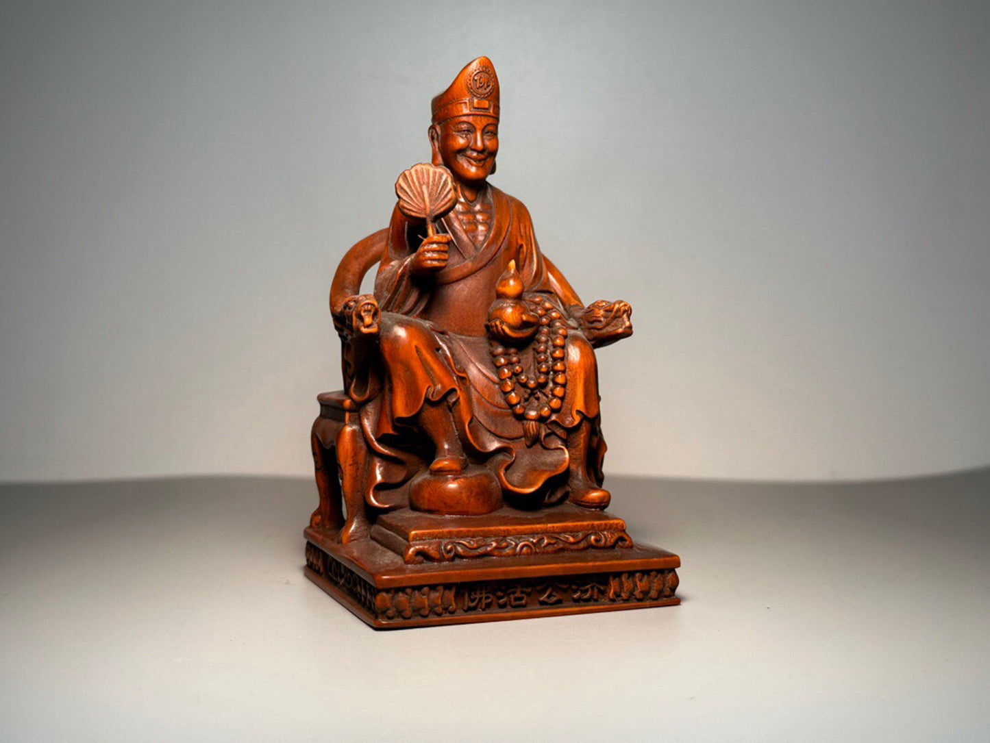 Chinese antique boxwood carving of Jigong Living Buddha