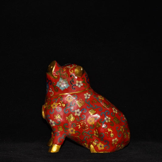 Pure copper cloisonn é zodiac fortune pig ornament