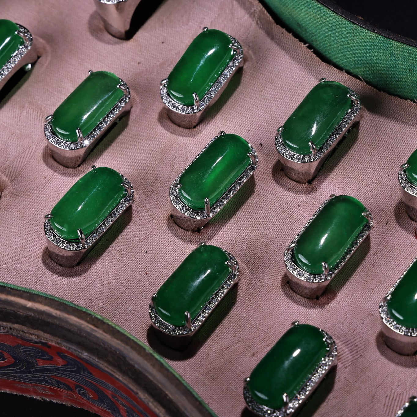 A box of Chinese antique rings