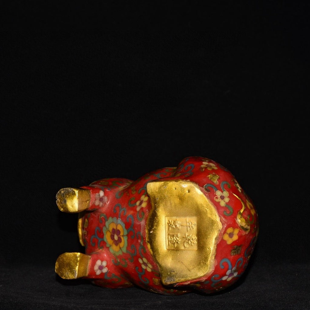 Pure copper cloisonn é zodiac fortune pig ornament
