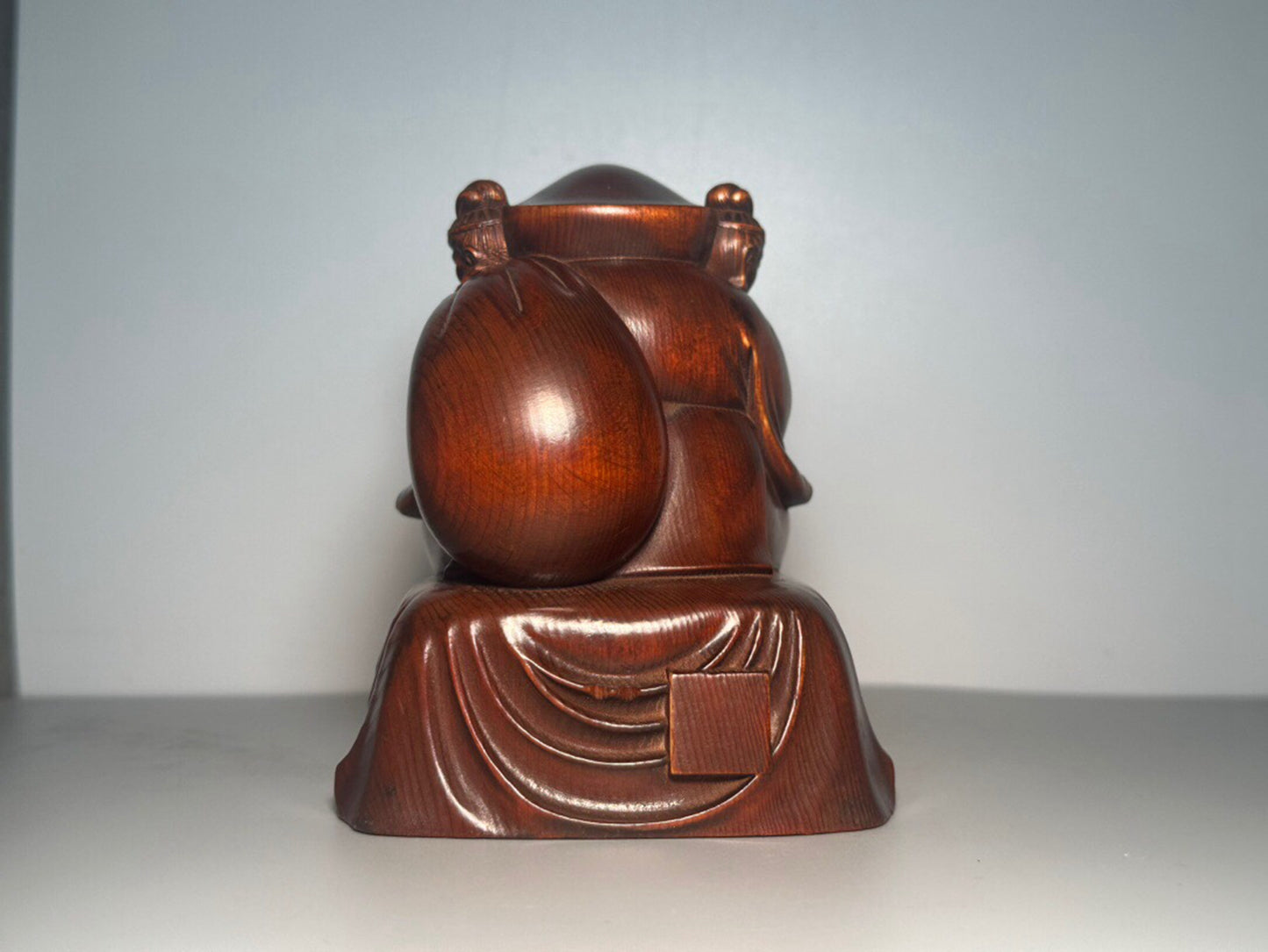 Chinese antique boxwood carving with three large black heavenly statues