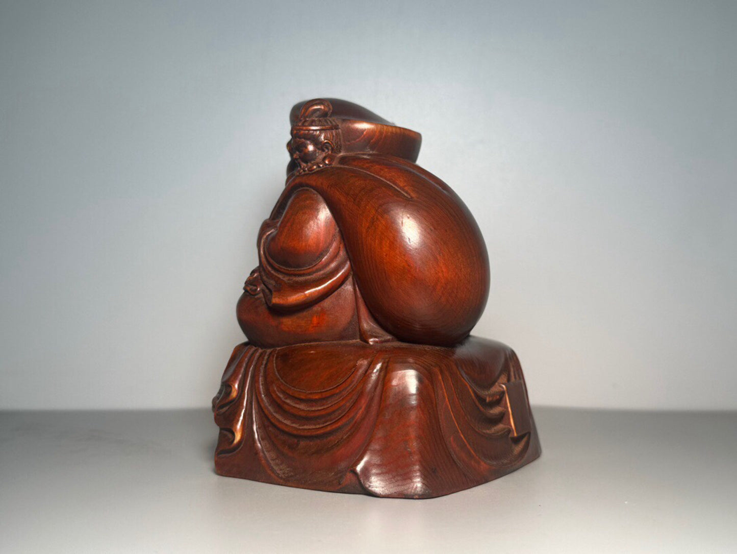 Chinese antique boxwood carving with three large black heavenly statues