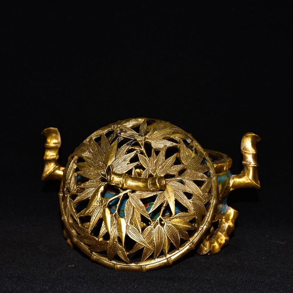 Pure copper cloisonne incense burner ornament