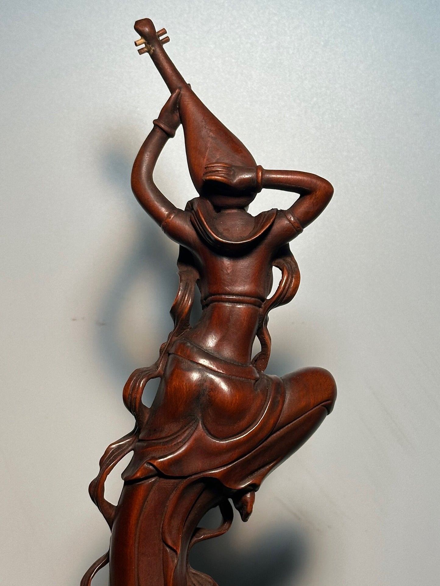 Chinese antique boxwood carving pairs Dunhuang Flying Apsaras