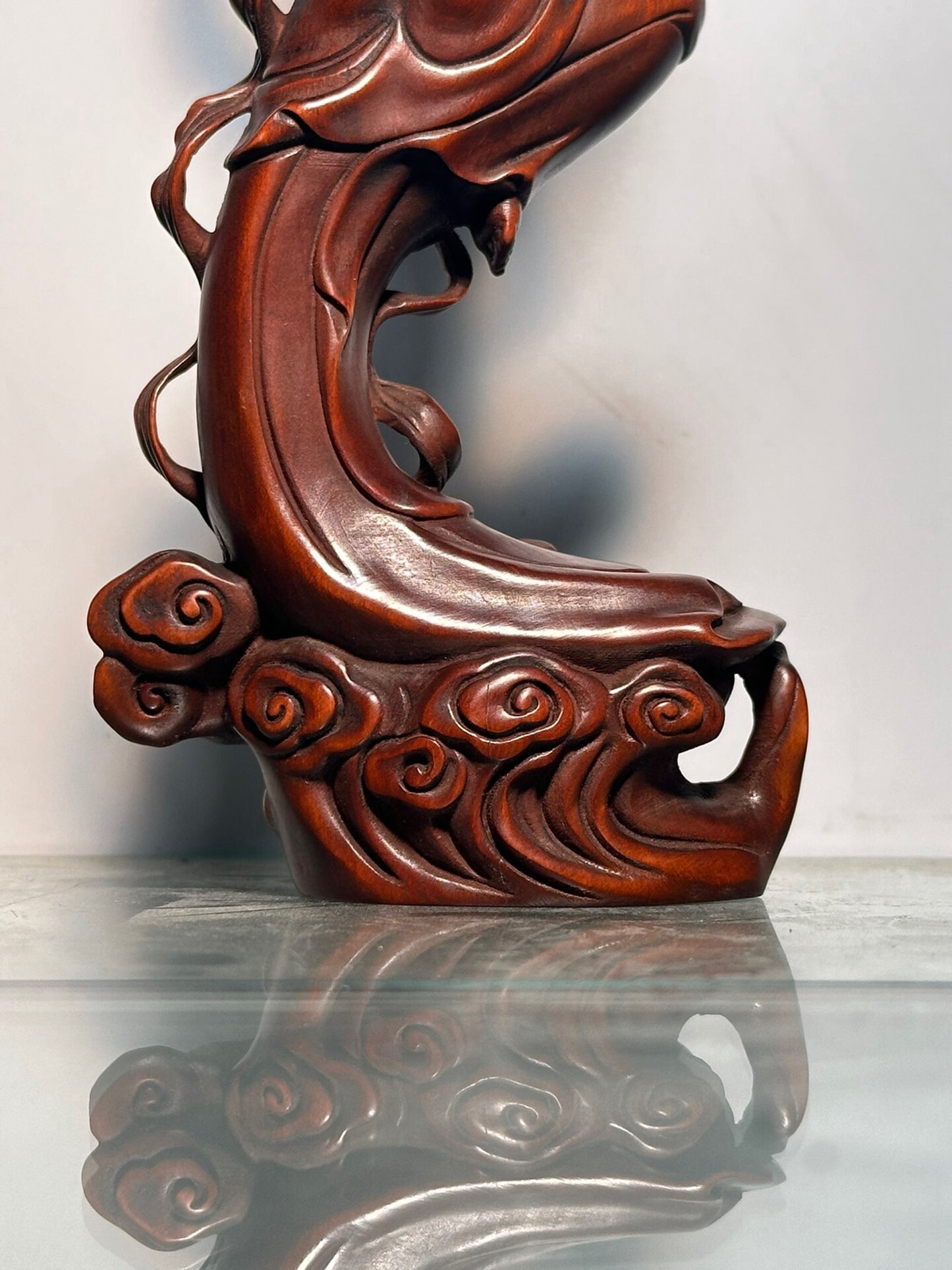 Chinese antique boxwood carving pairs Dunhuang Flying Apsaras