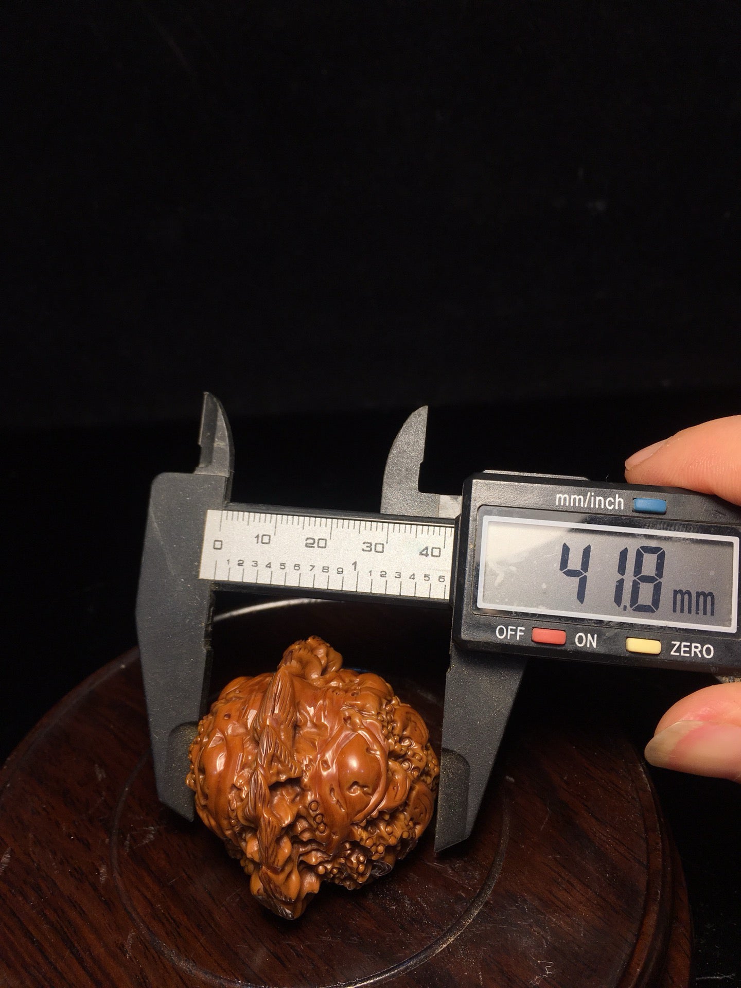 Chinese antique walnut handmade carved golden toad