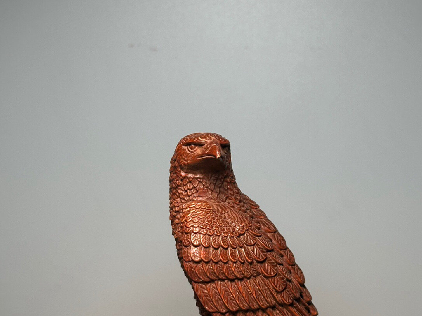 Chinese antique boxwood eagle carving