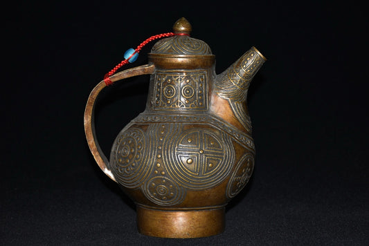 Pure copper imitation purple copper handmade woven wine pot ornaments