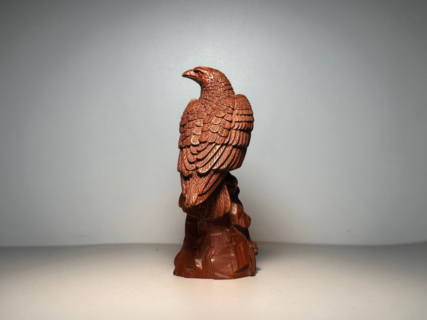 Chinese antique boxwood eagle carving