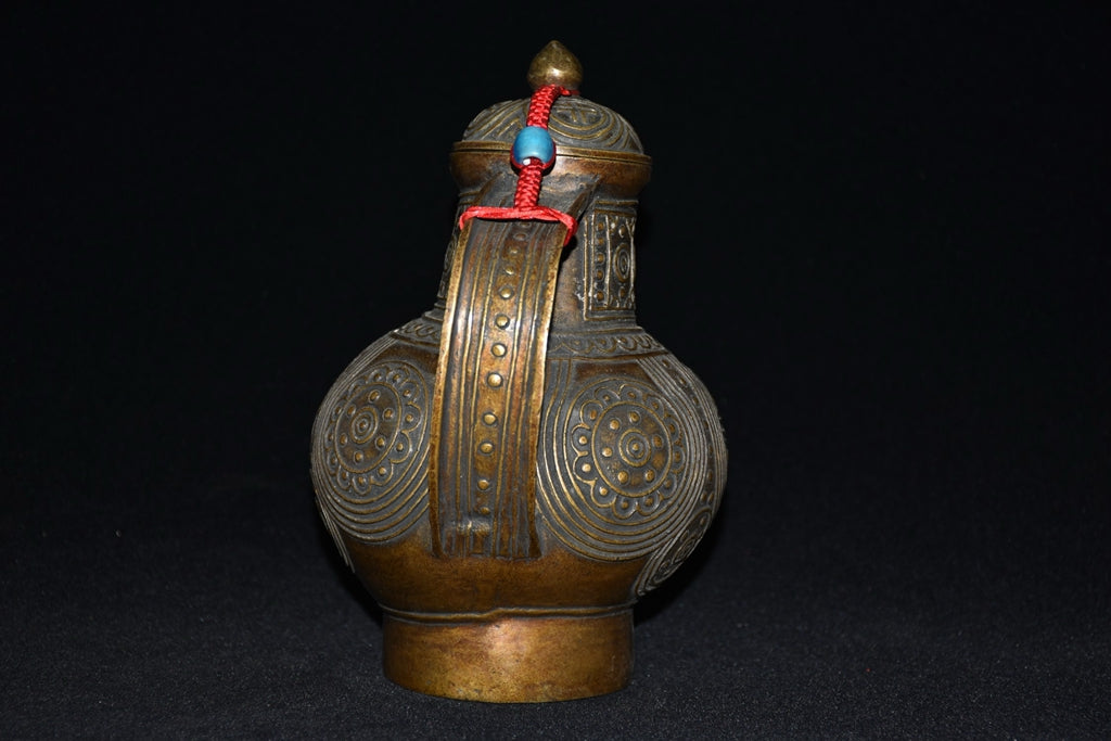 Pure copper imitation purple copper handmade woven wine pot ornaments