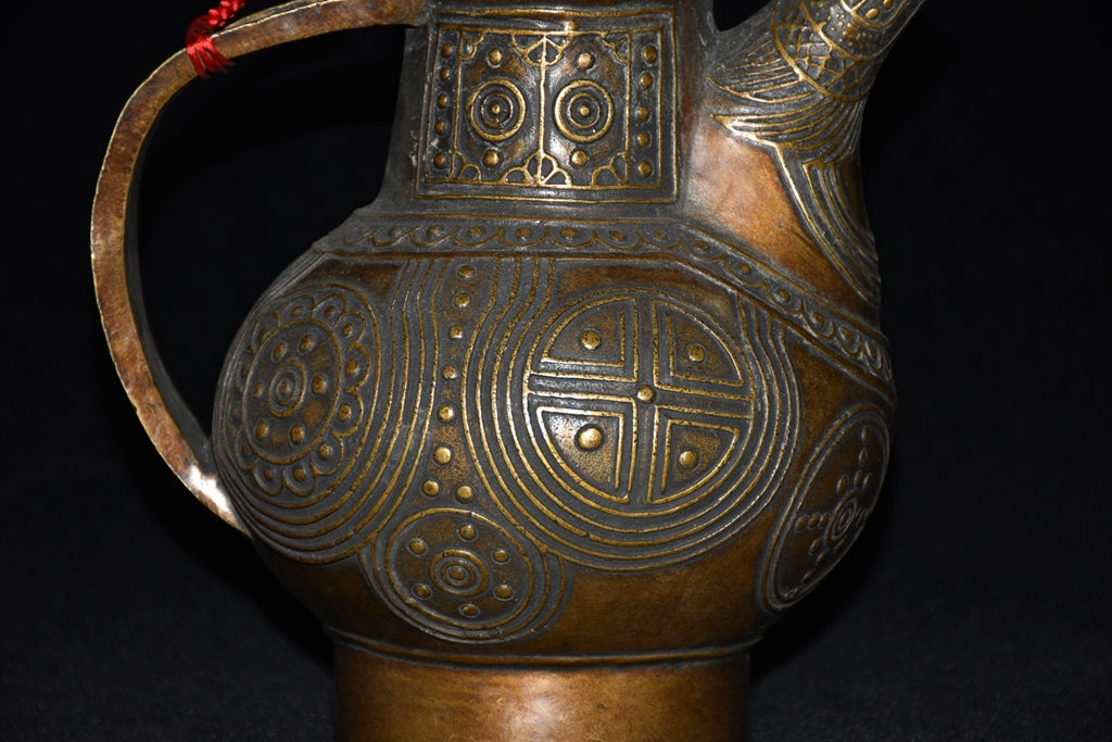 Pure copper imitation purple copper handmade woven wine pot ornaments