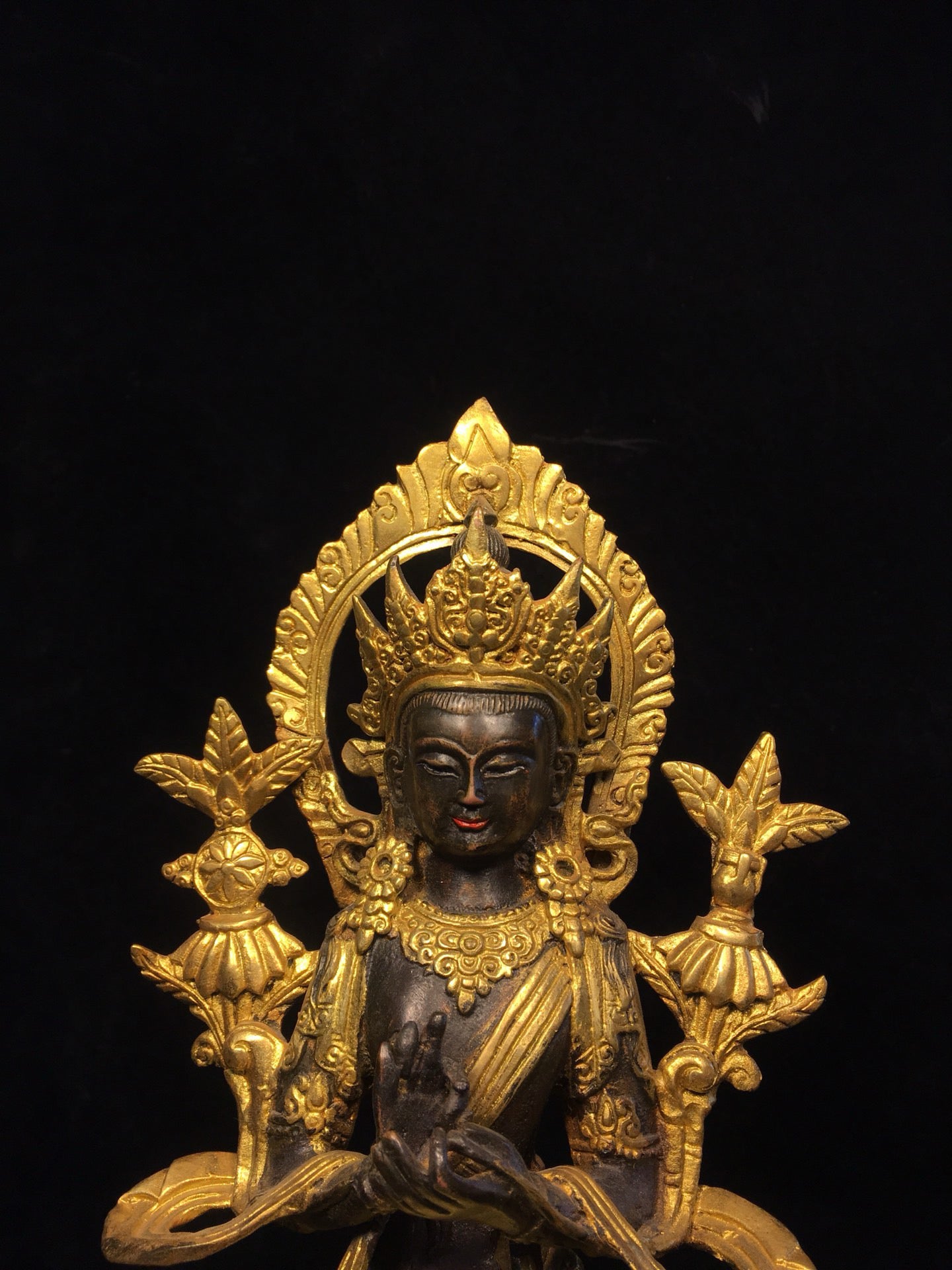 Chinese antique pure copper statue of Maitreya Bodhisattva