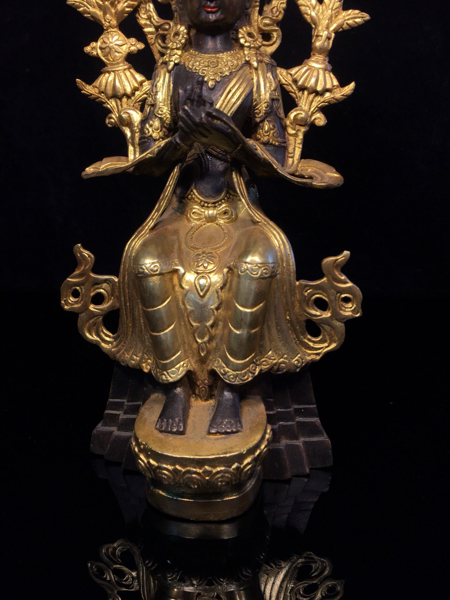 Chinese antique pure copper statue of Maitreya Bodhisattva