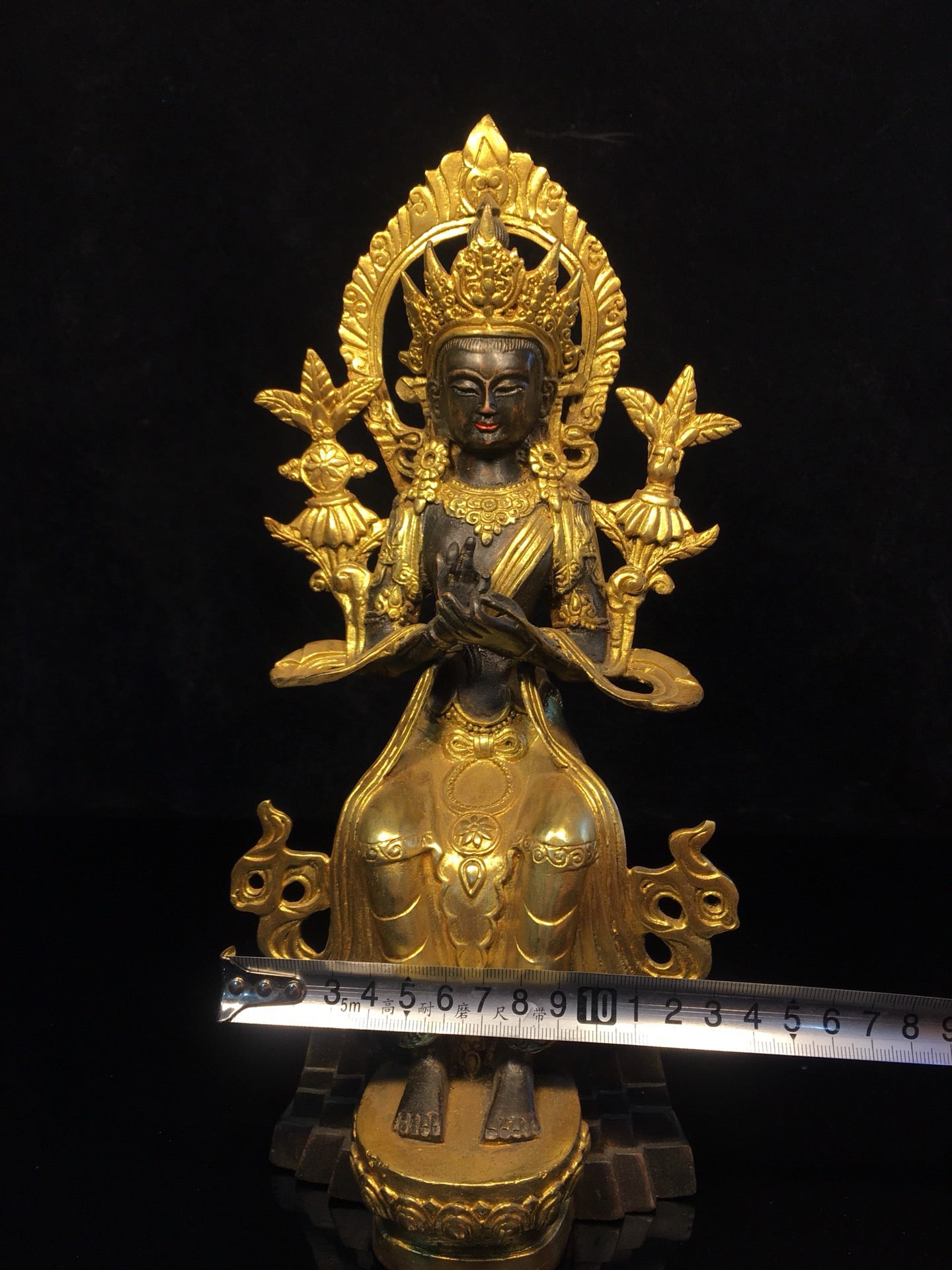 Chinese antique pure copper statue of Maitreya Bodhisattva