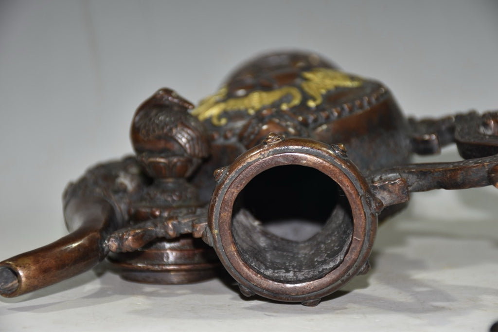 Pure copper imitation purple copper longevity wine pot ornament