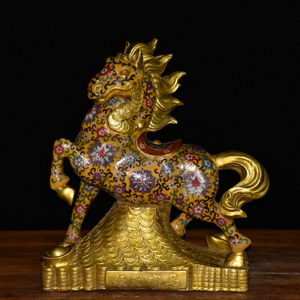 Pure copper cloisonn é galloping horse ornament