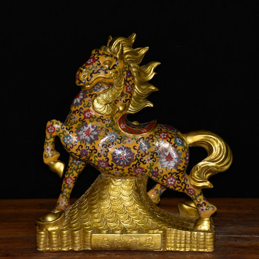 Pure copper cloisonn é galloping horse ornament