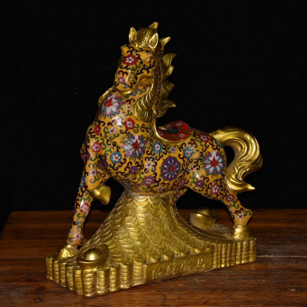 Pure copper cloisonn é galloping horse ornament