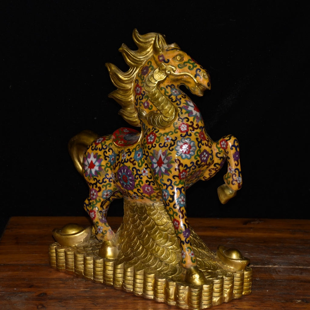 Pure copper cloisonn é galloping horse ornament