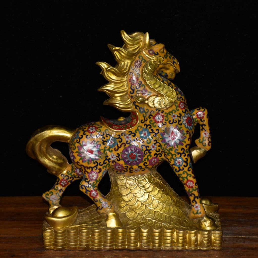 Pure copper cloisonn é galloping horse ornament