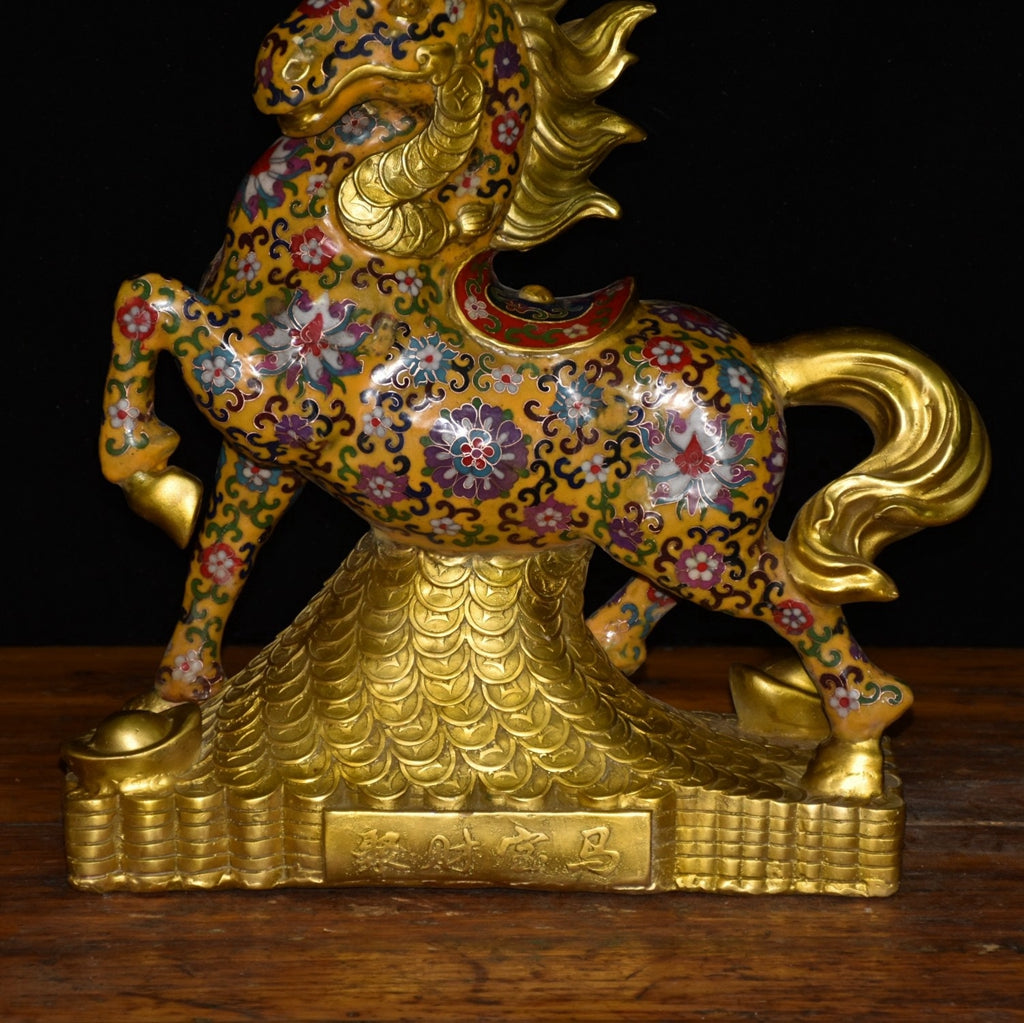 Pure copper cloisonn é galloping horse ornament