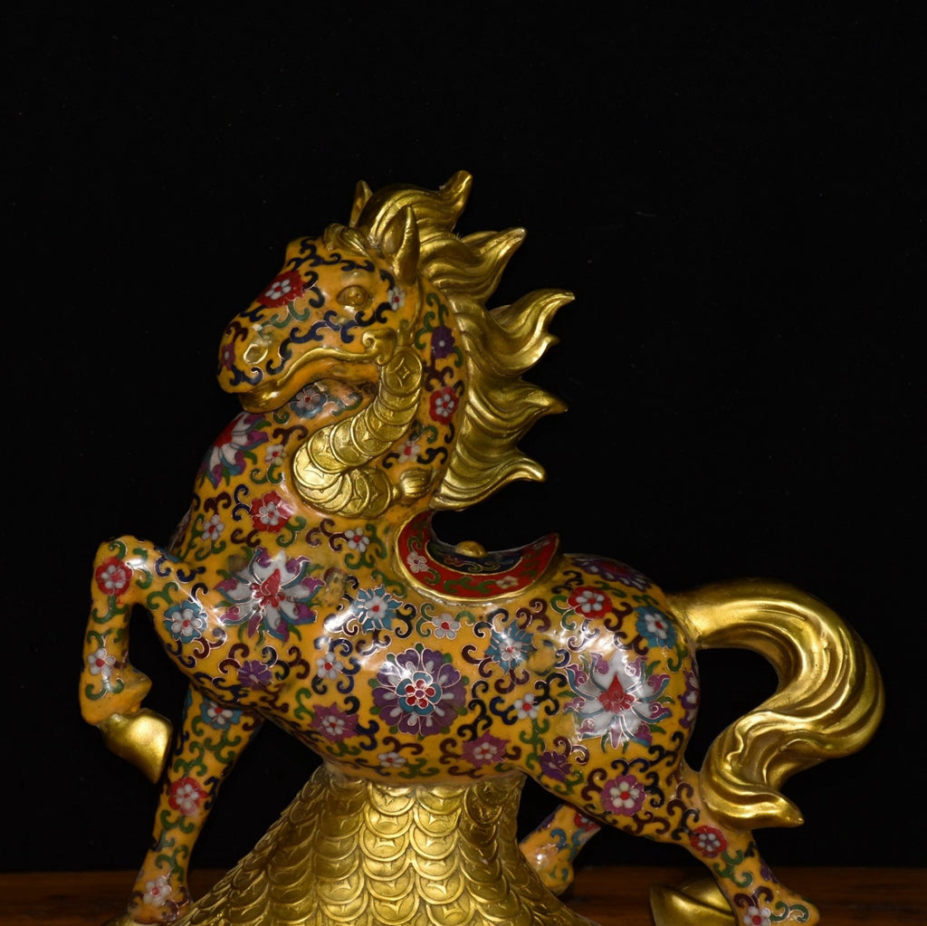 Pure copper cloisonn é galloping horse ornament