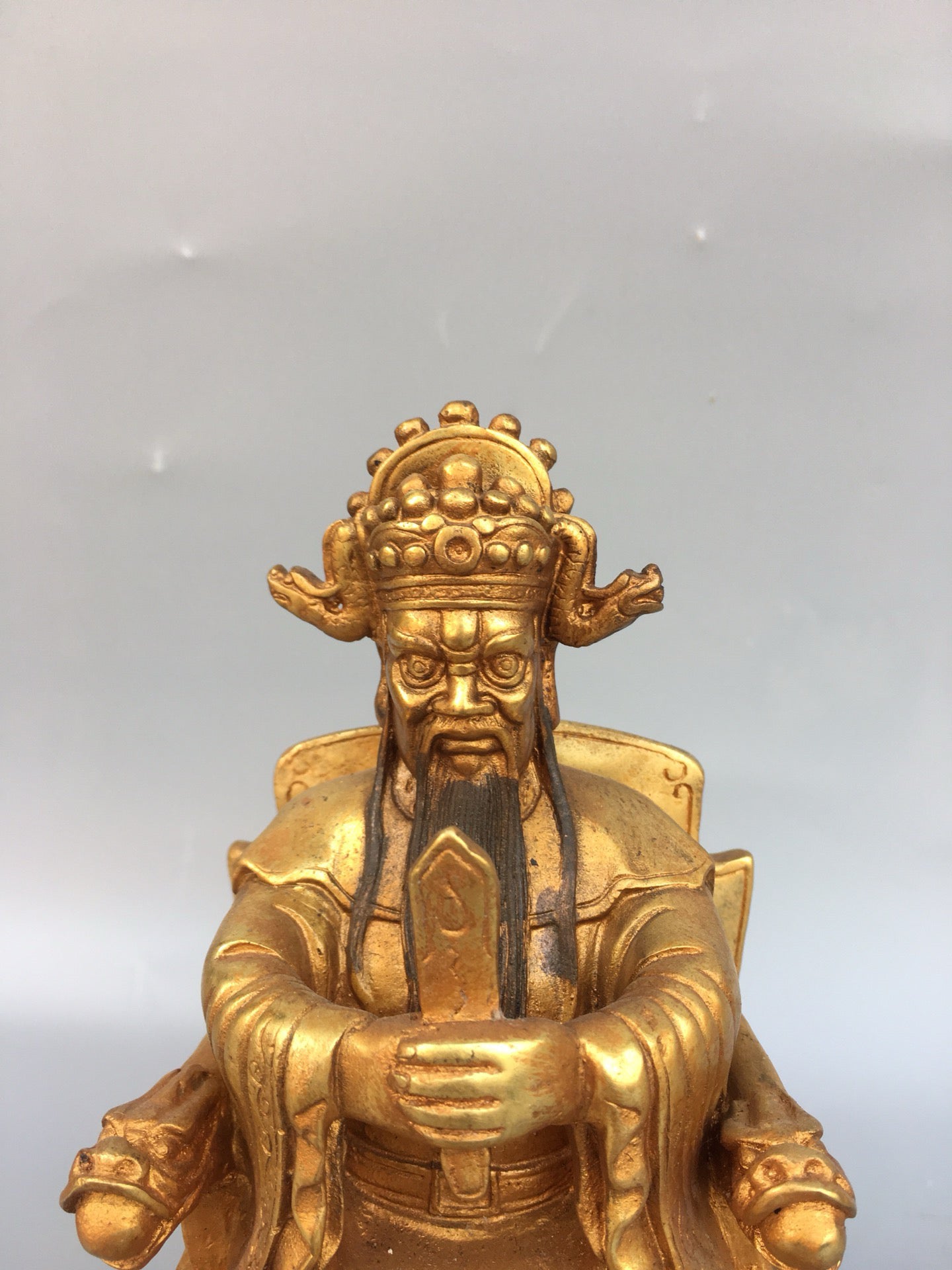 Chinese antique pure copper dragon king Buddha statue