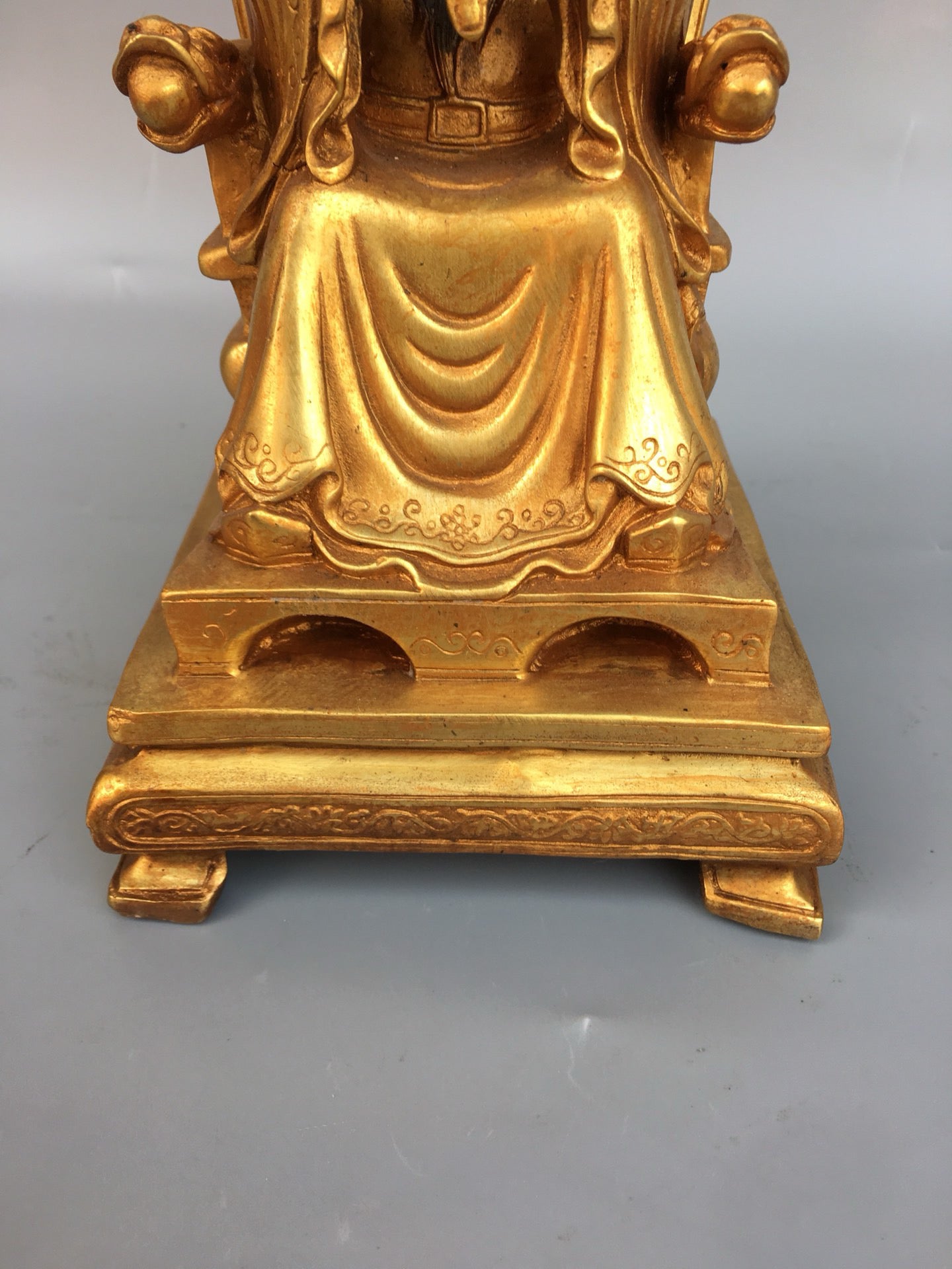 Chinese antique pure copper dragon king Buddha statue