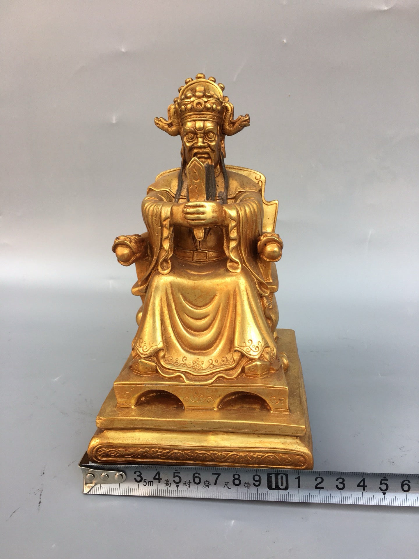 Chinese antique pure copper dragon king Buddha statue