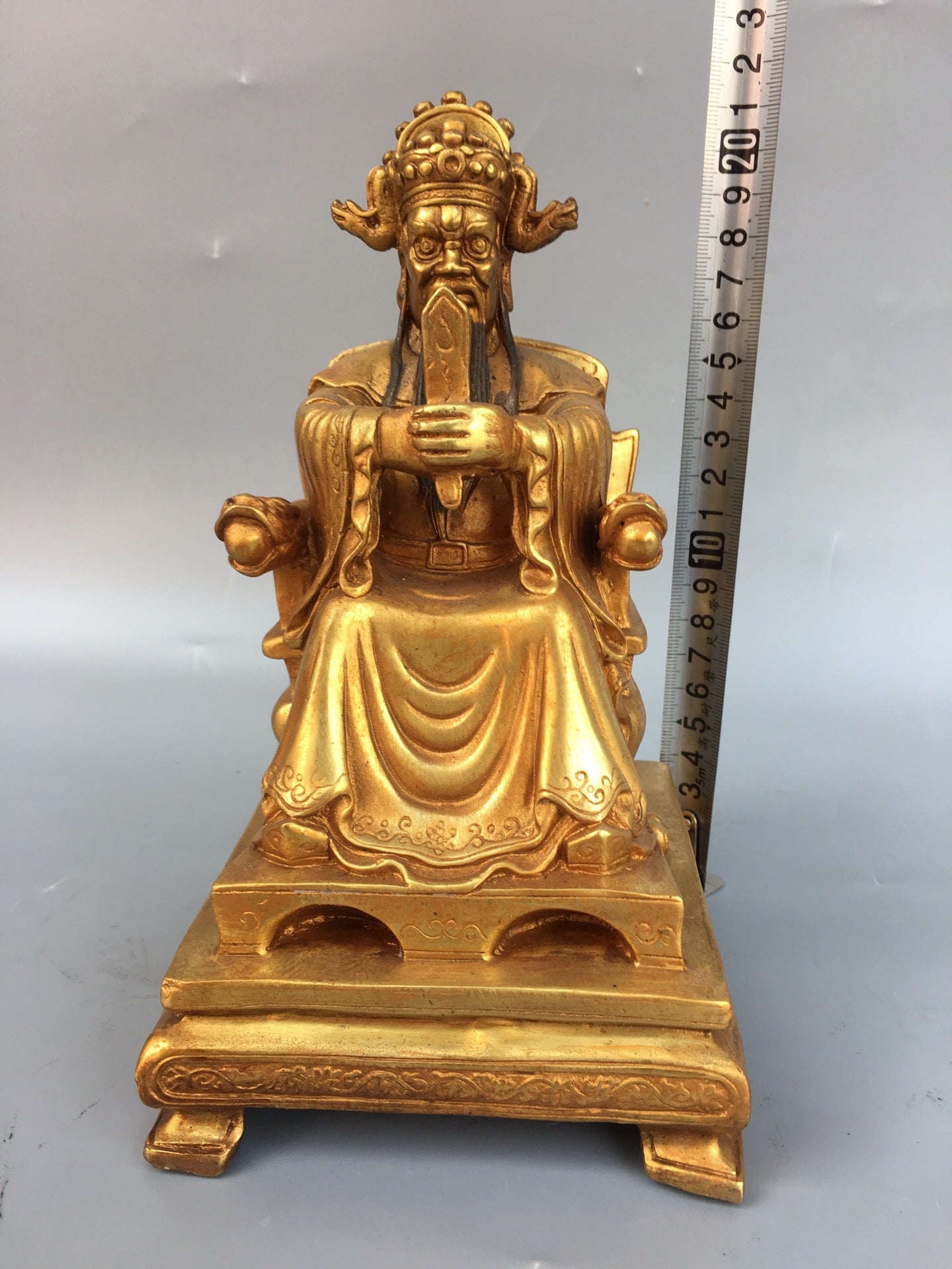 Chinese antique pure copper dragon king Buddha statue