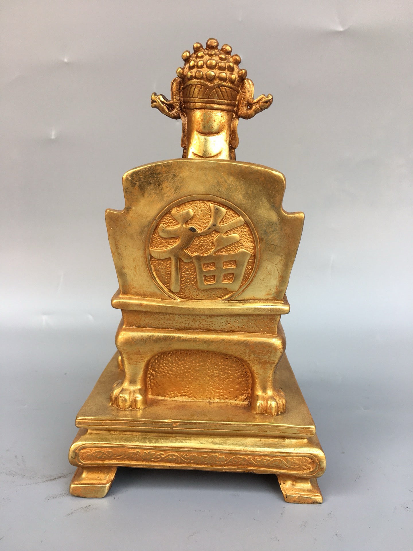 Chinese antique pure copper dragon king Buddha statue
