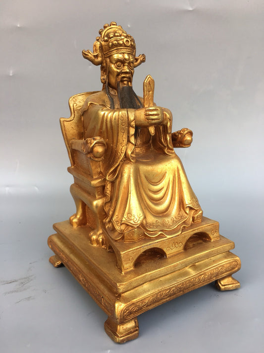 Chinese antique pure copper dragon king Buddha statue