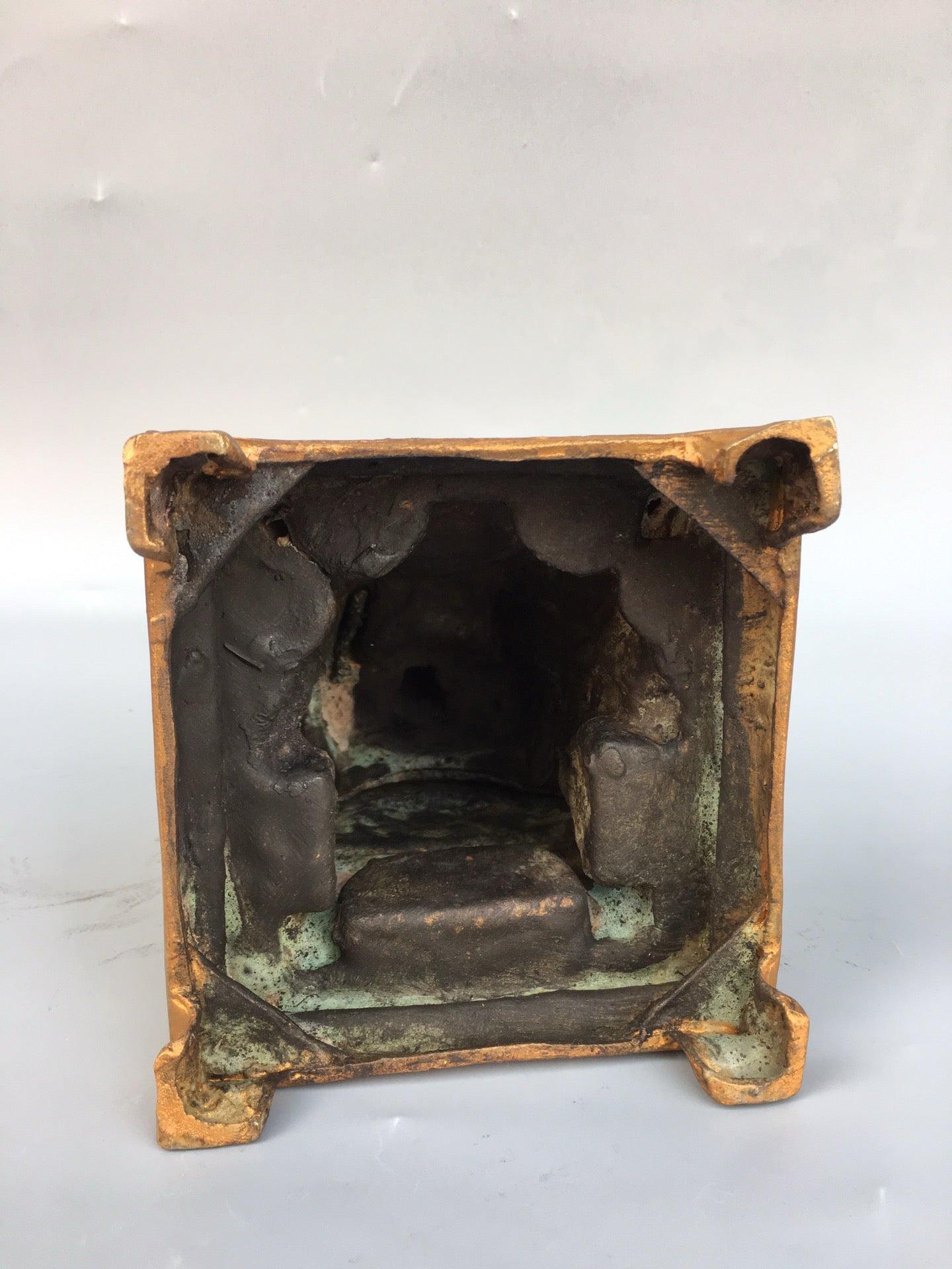 Chinese antique pure copper dragon king Buddha statue