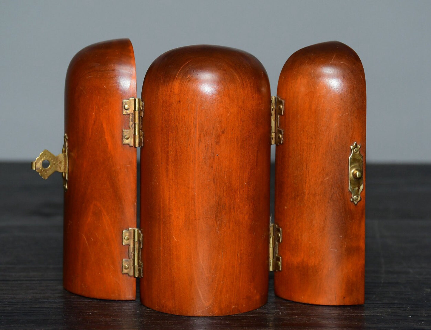 Chinese Antique Huangyangmu Western Three Saints Three Open Box Decoration