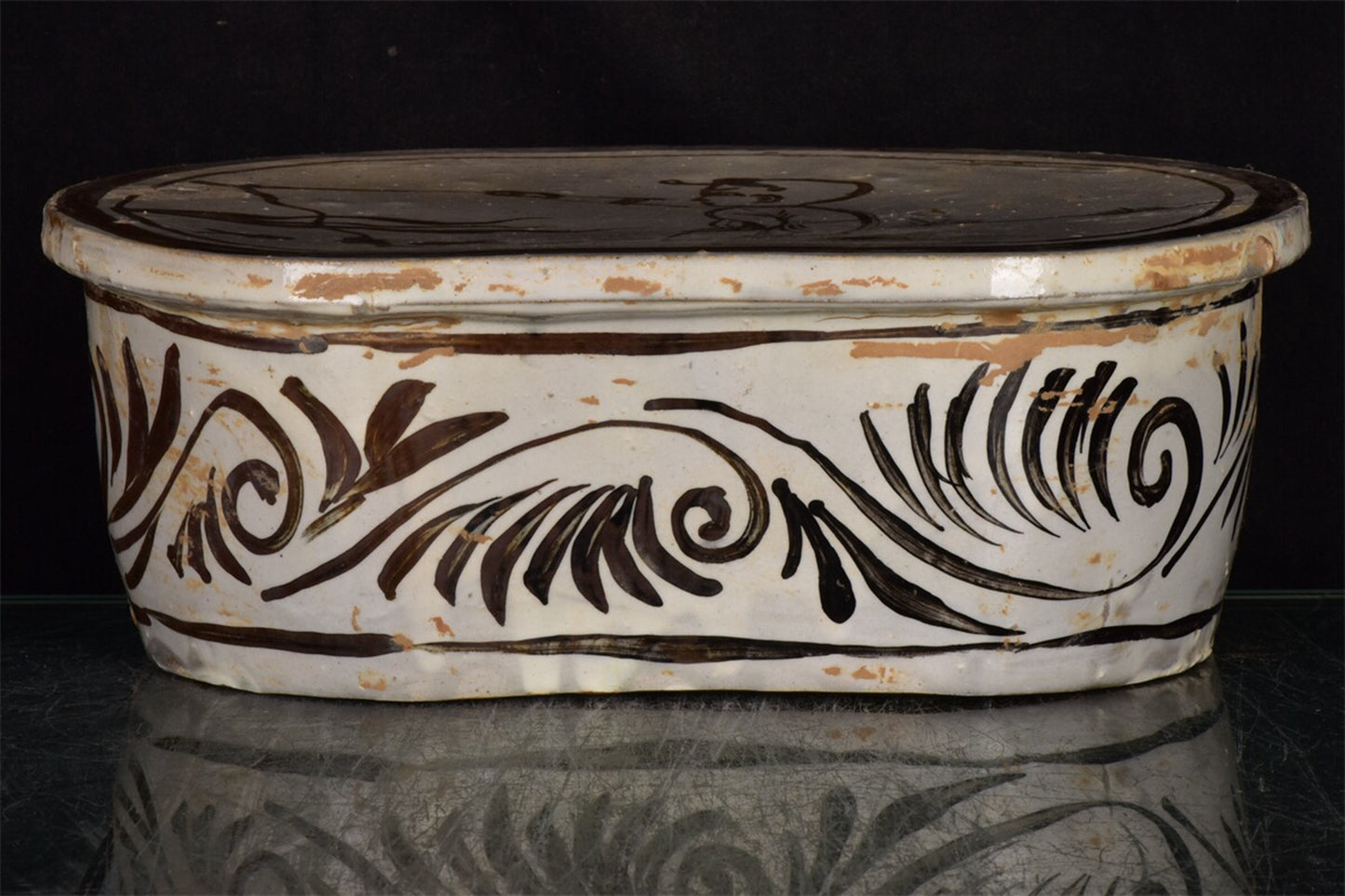 Chinese antique boy patterned porcelain pillow