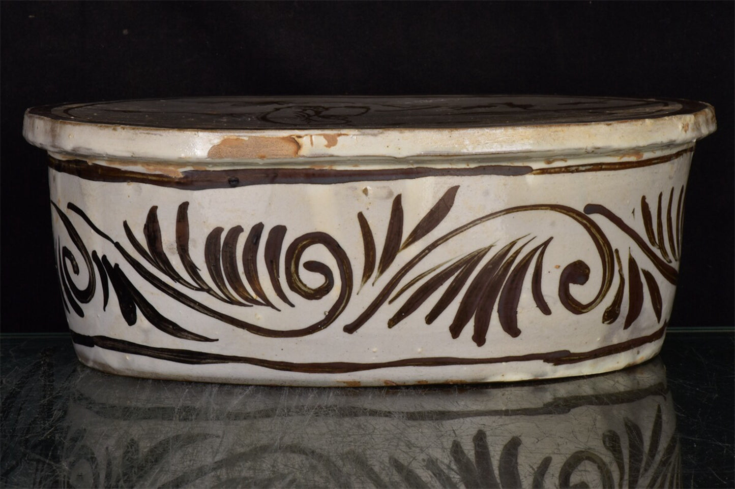 Chinese antique boy patterned porcelain pillow